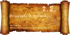 Krajnyák Roland névjegykártya
